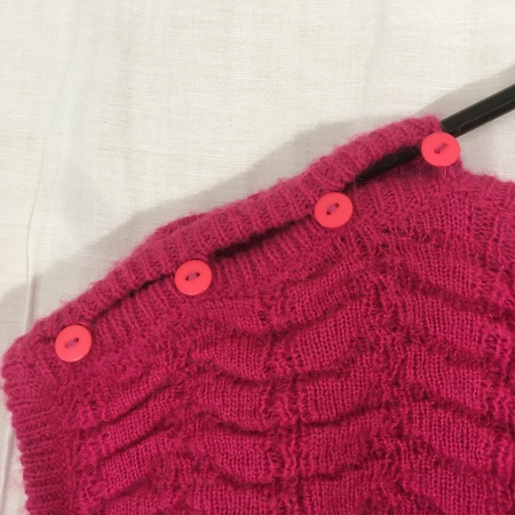 Vintage 80s Chaus Sleeveless Knit Sweater Hot Pink - Picture 5 of 14